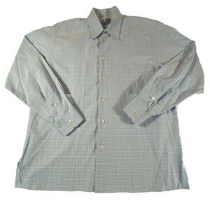 Ermenegildo Zegna Men's Dress Shirt Large,‎ Unique Textured Cotton, Italy Blue